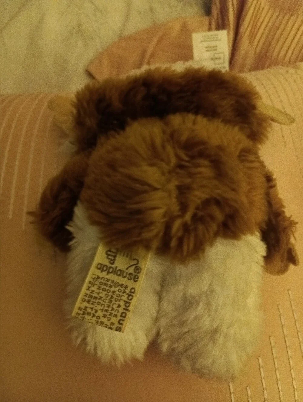 Plush Small Pet Toy - Brown and White Cozy Squeak